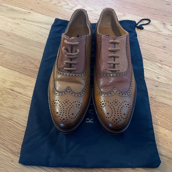 RALPH LAUREN Wingtip Oxford Loafer Shoes - Size 8.5 B - Made in Italy - Picture 5 of 14